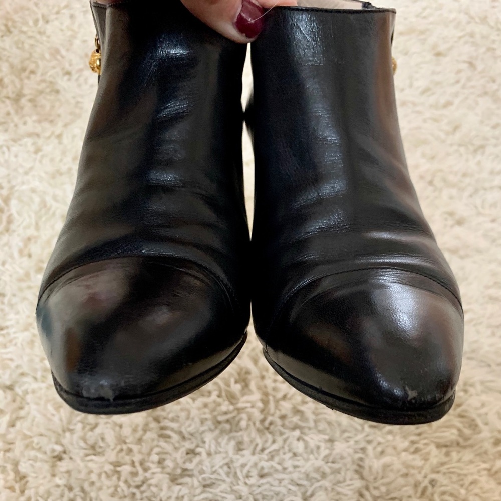 Black Vintage Chanel Tassel Booties - Picture 5 of 8